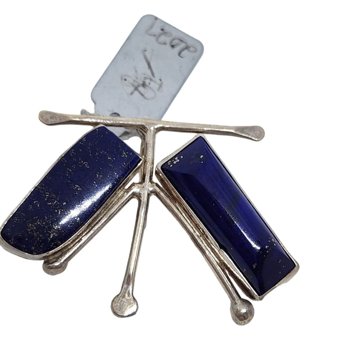 Pendant Purple Lapis Lazuli 925 gr 11.7 Gr 2 side stones 25mm x 10mm Loop 20mm Jerry Fran Harr