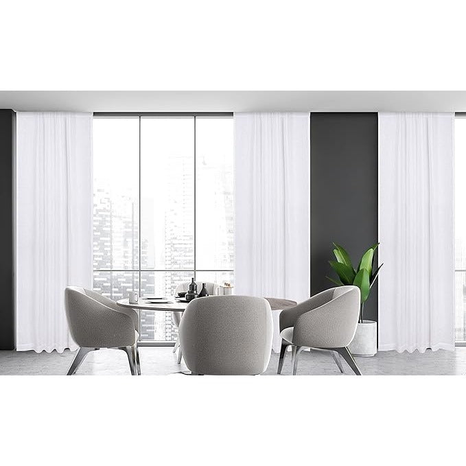 2 Pack Cotton Slub Curtain With Back Loop - 50 X 84" WHITE SKU 74562