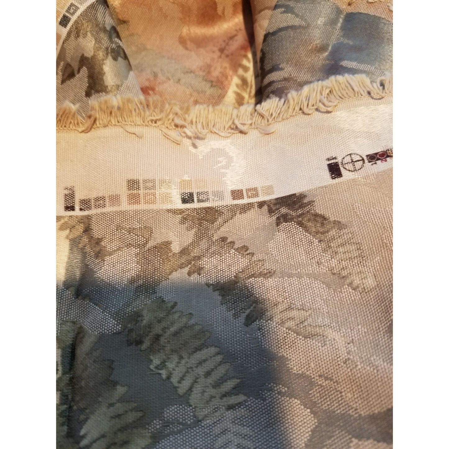 Material Fabric Brown Gold Grey 56" x 112" Heavy Fabric Transprint  1998