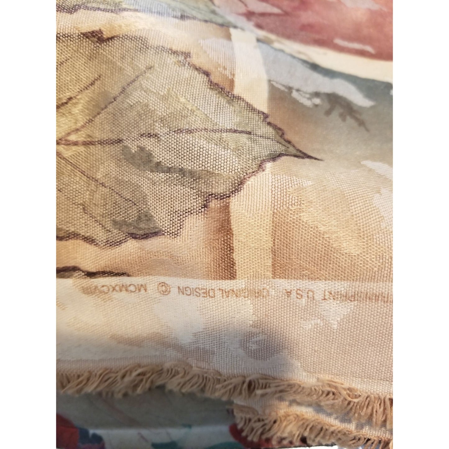 Material Fabric Brown Gold Grey 56" x 112" Heavy Fabric Transprint  1998