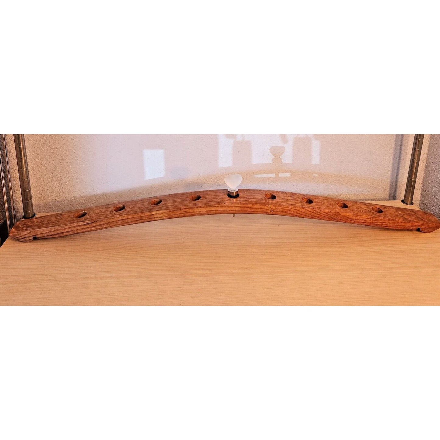 Wine Barrel Bottle Stopper Holder 9 Holes Display Heart 34 " x 2 1/2" x 3 "