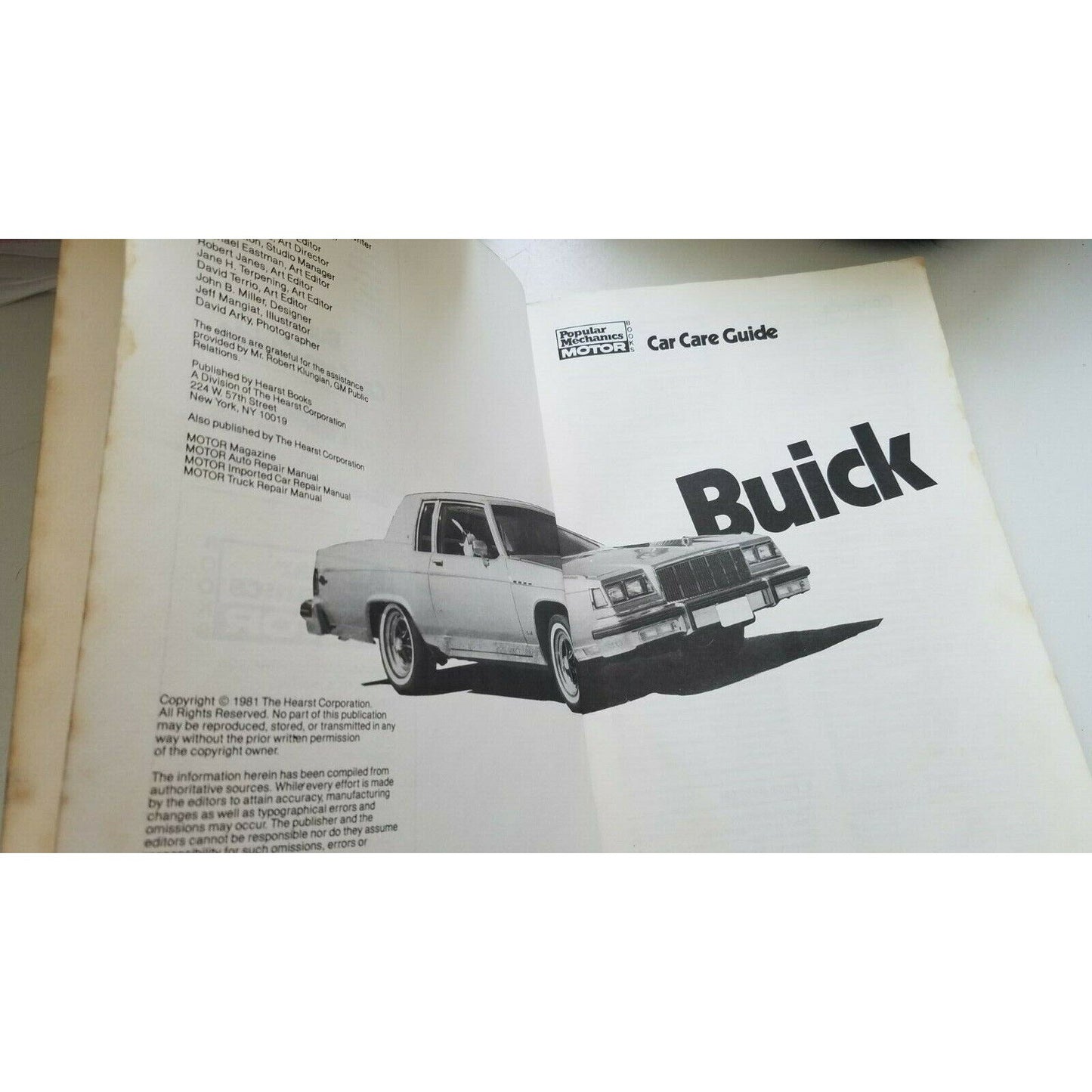 Book Popular Mechanics Car Care Guide Buick Apollo Centurion Century Electra