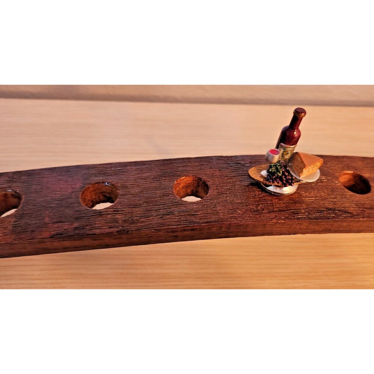 Wine Barrel Stopper Holder 9 Holes Display Cab Soaked 36 " x 2 1/2" x 2 1/2"