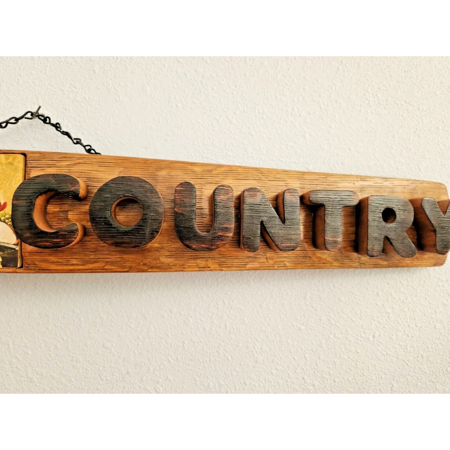 Wood Sign Wine Stave says "I Love Wine Country", Letters Heart Cut from Stave