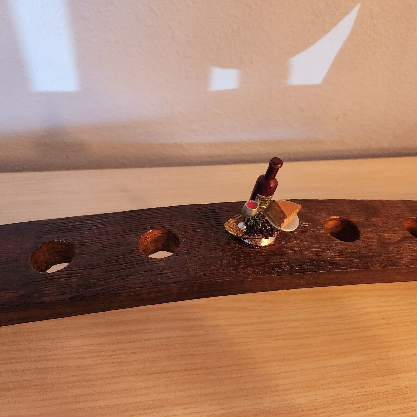 Wine Barrel Stopper Holder 9 Holes Display Cab Soaked 36 " x 2 1/2" x 2 1/2"