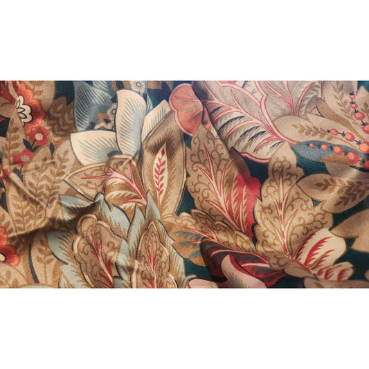 Material Kenmill Big Floral Leaves Cotton  preshrunk Teflon  3 + yards 60" 1988 Original VAT Screen Print
