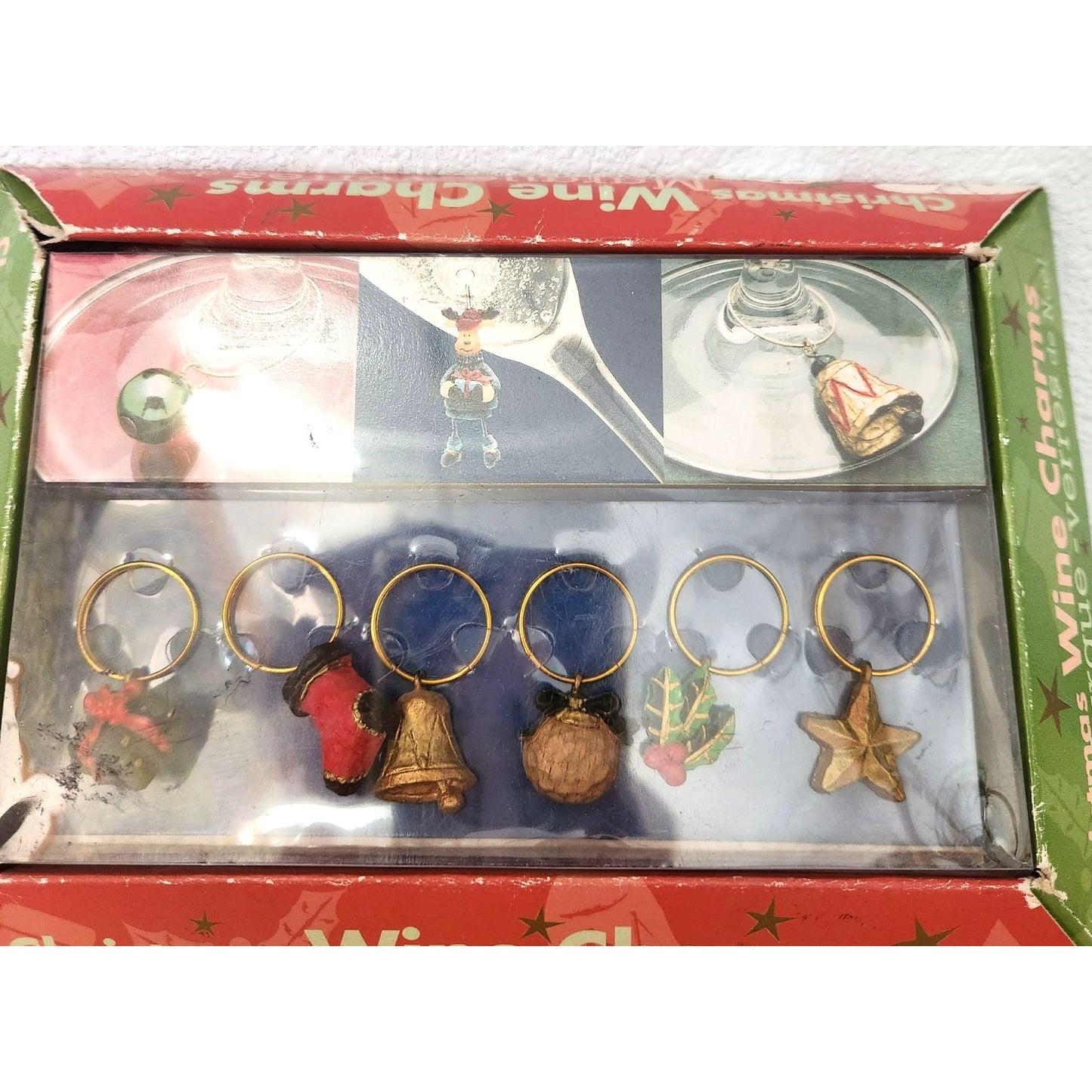 Christmas Ornament Wine Charms Marque-Verres de Noel Set of 6