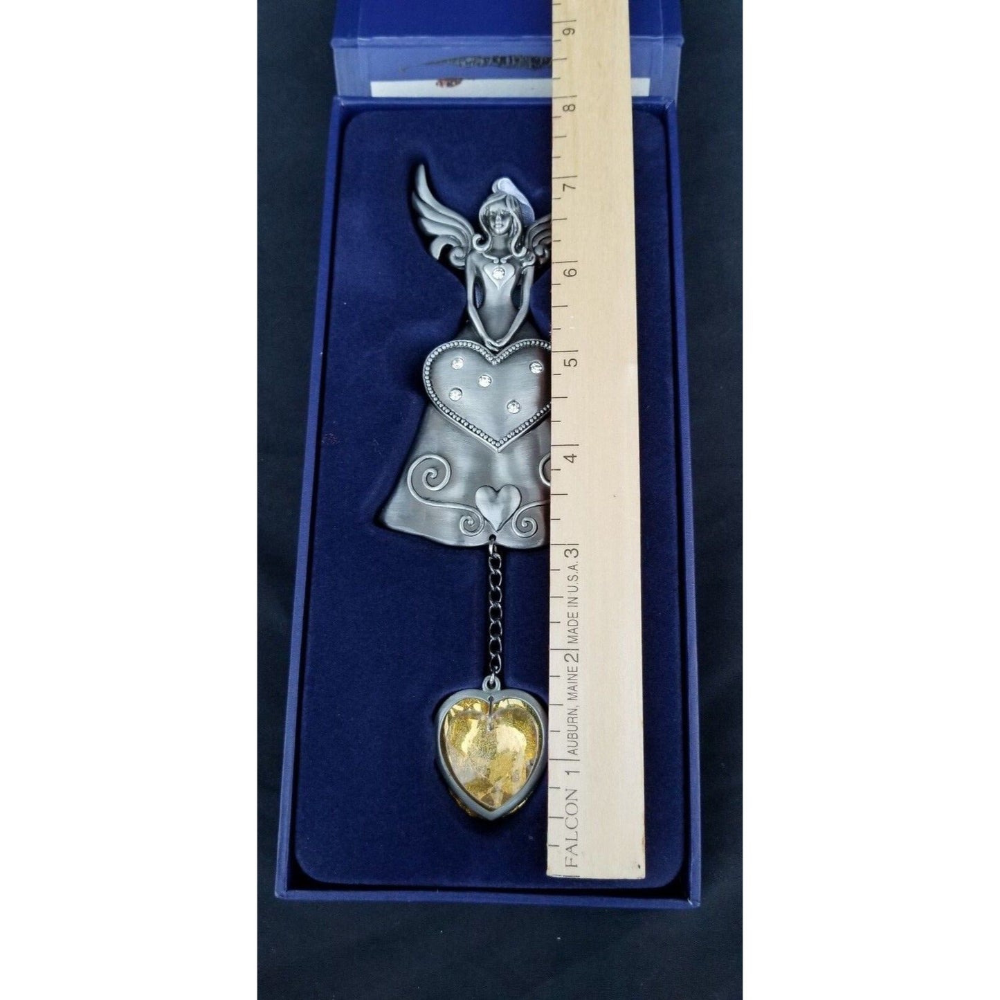 Dream Angel Suncatcher Hanging Ornament Yellow Stone Elegant Silver Ornament
