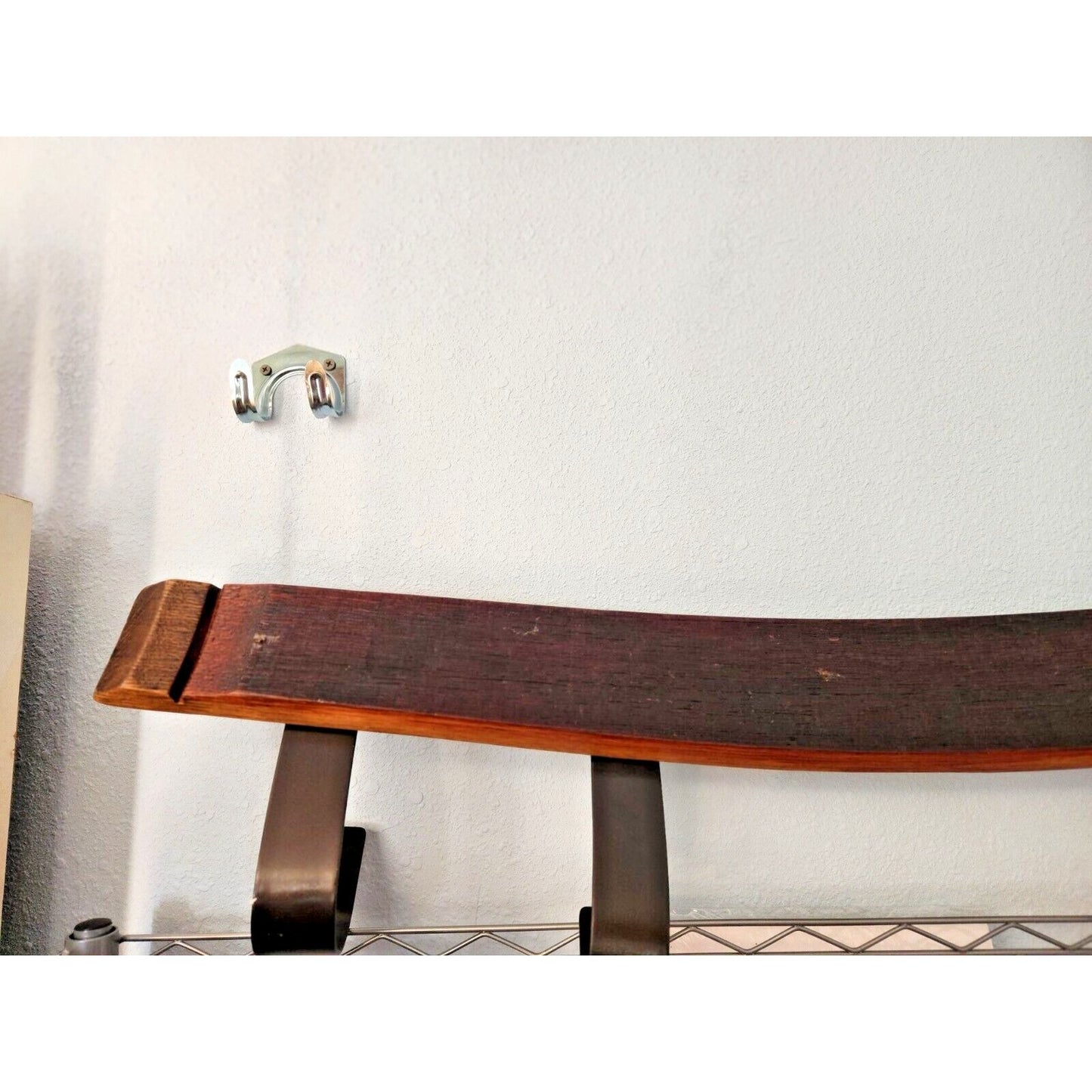 Wood Wine Bottle Holder 2 Bottles Says " Vino" Made from Wine Barrel Stave Ring
