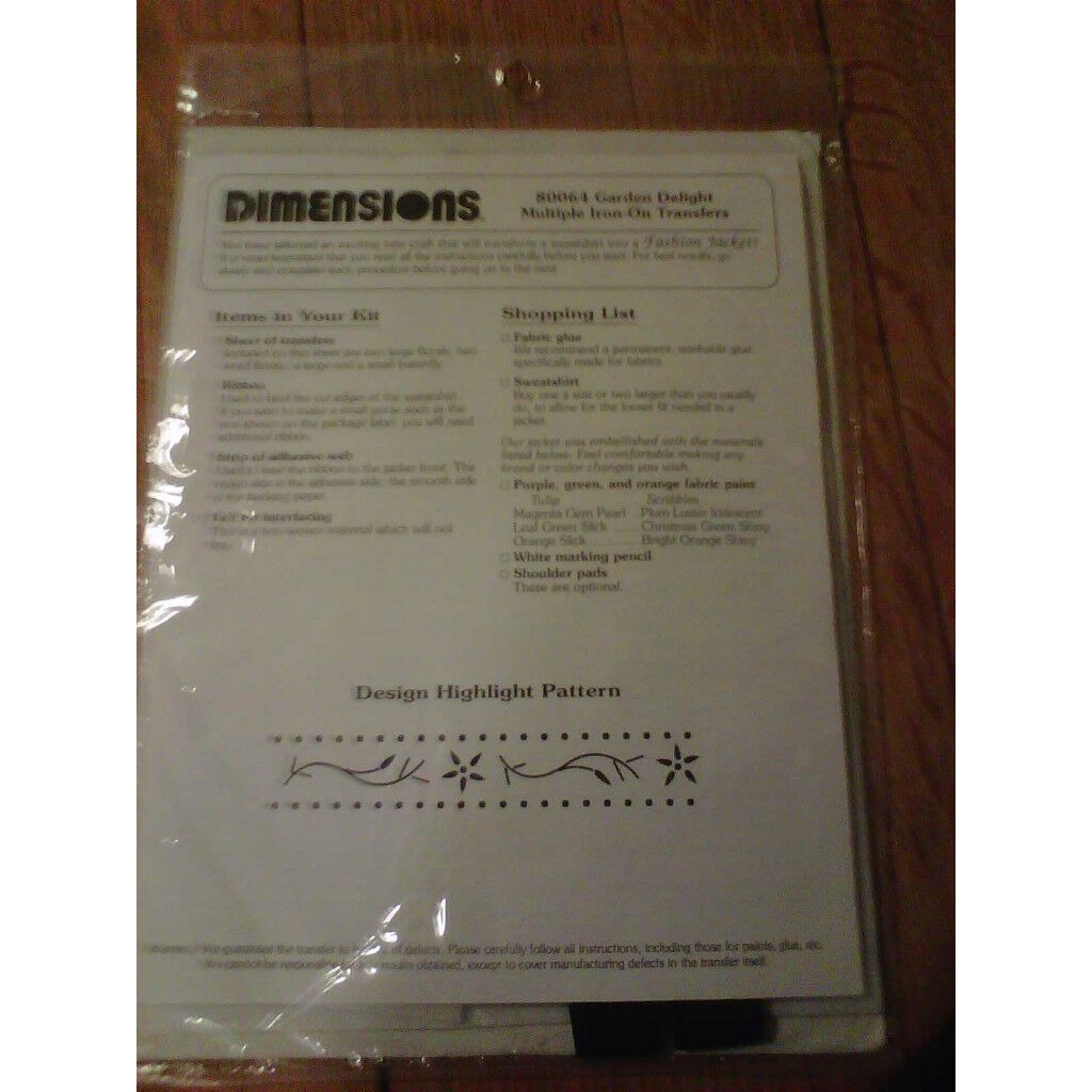 Craft Kit Flowers Iron on Transfer Dimensions Fashion Jacket Iron on Transfers