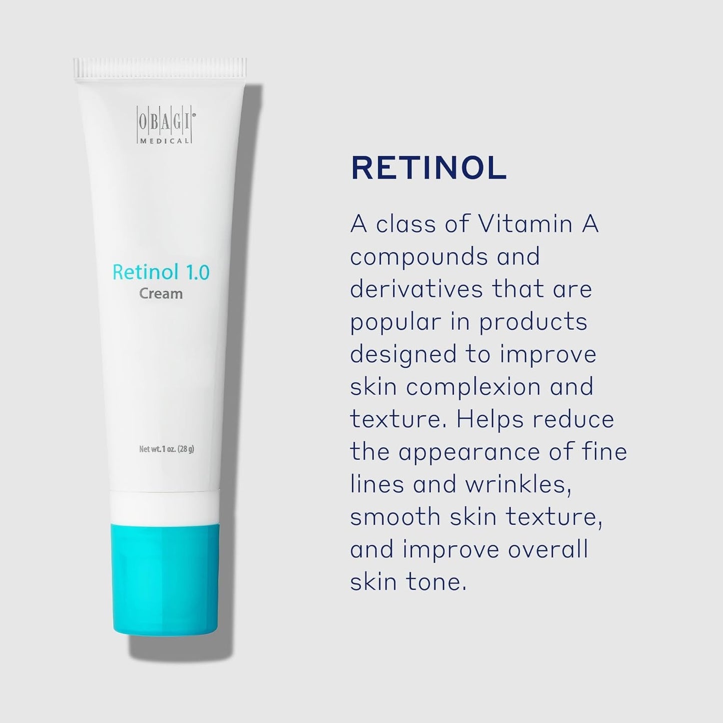 Obagi Retinol 1.0 Cream 1 oz Helps Reduce the Appearance of Fine Lines Wrinkles & Smooth Texture with Minimal Irritation