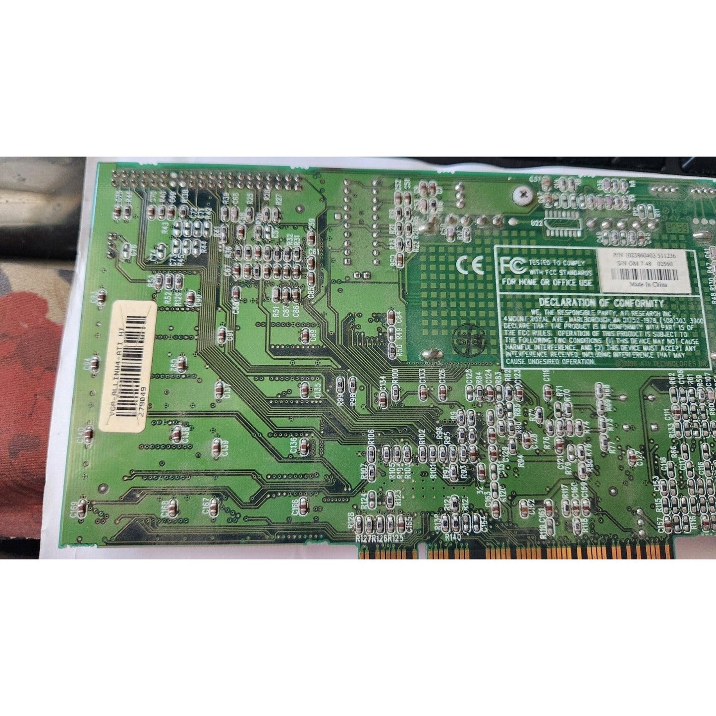 AGP Video Card ATI Rage II +DVD AIW 109-38600-00 1023860403 511236 A/V CATV VGA