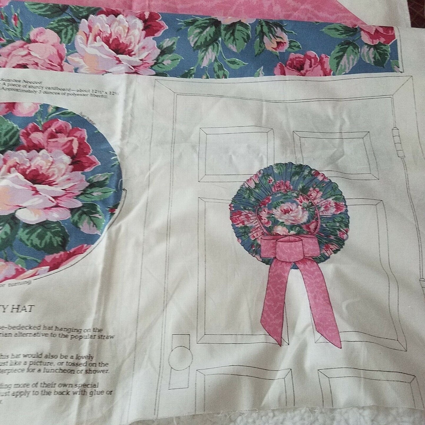 Craft Kit Cranston Print Works Garden Party Hat Decoration Wall Door Floral