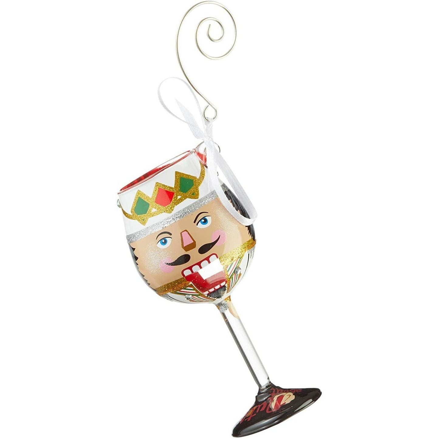 Ornament Designs by Lolita Nuts About The Holidays Miniature Wine Glass Hanging