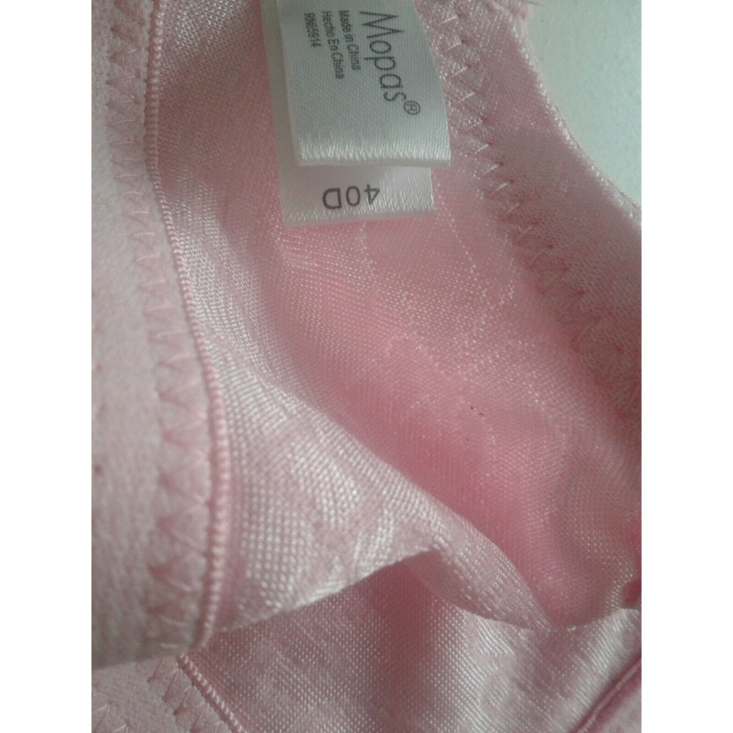 Bra Mopas Size 40 D Pink Flower Says Wine Diva on Top Cup Rhinestones Underwire