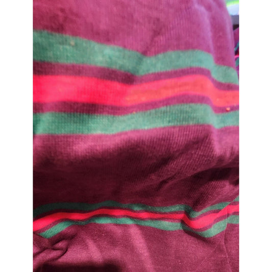 Material Red Green Purple Stripe Polyester / Cotton 24 x 60  Fabric  T-Shirt  weight