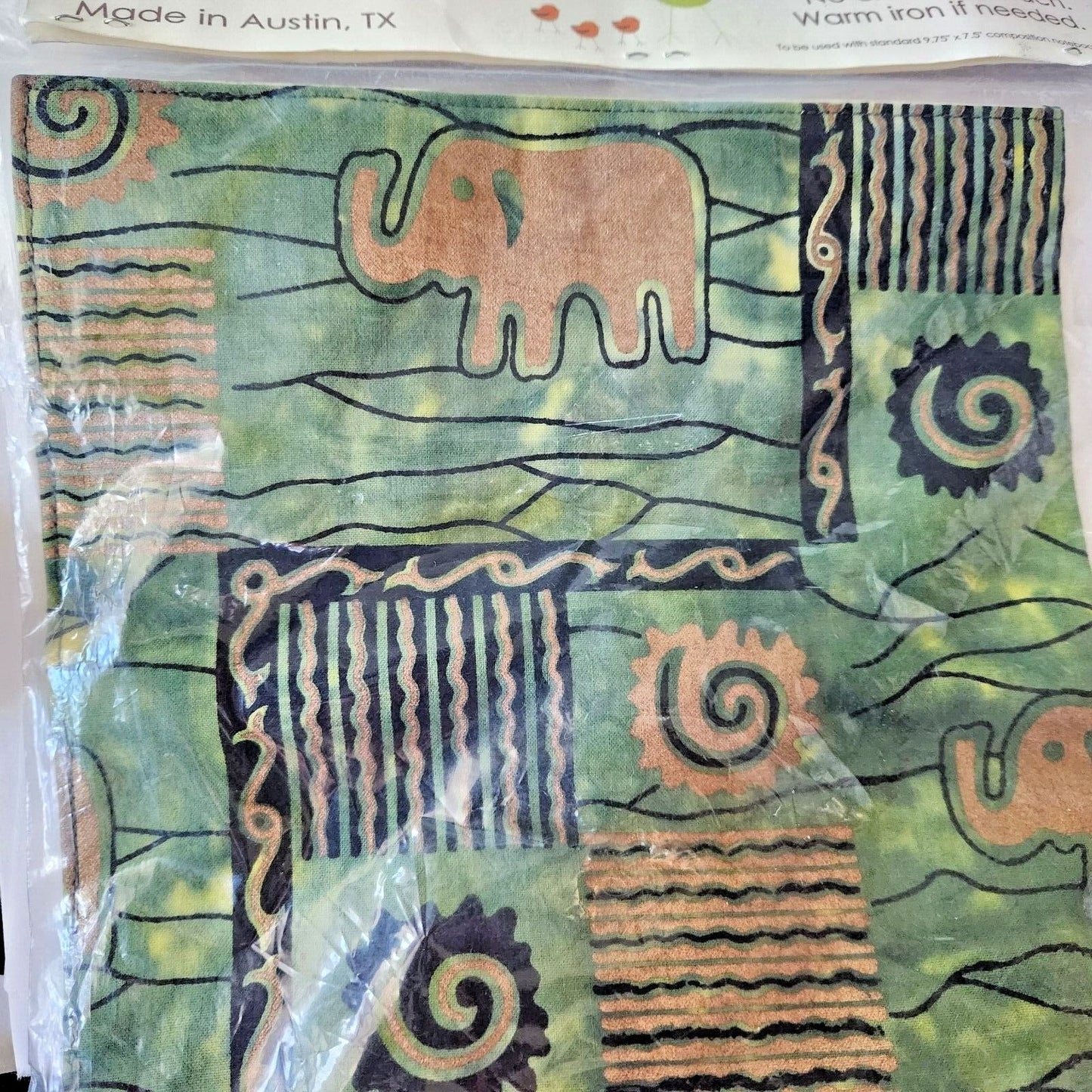 Our Little Messes Notebook Cover Reusable Elephants Wipe off 9.75" x 7.5 "