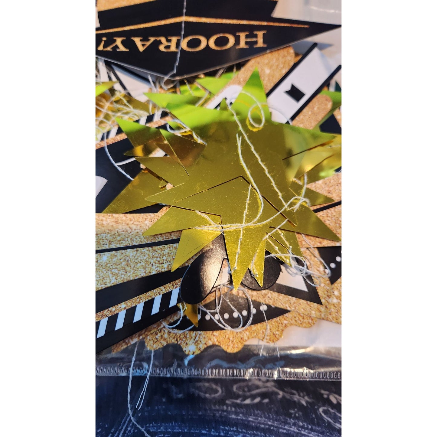 Graduation Banner 12 Signs Stars 2023 Gold Black White