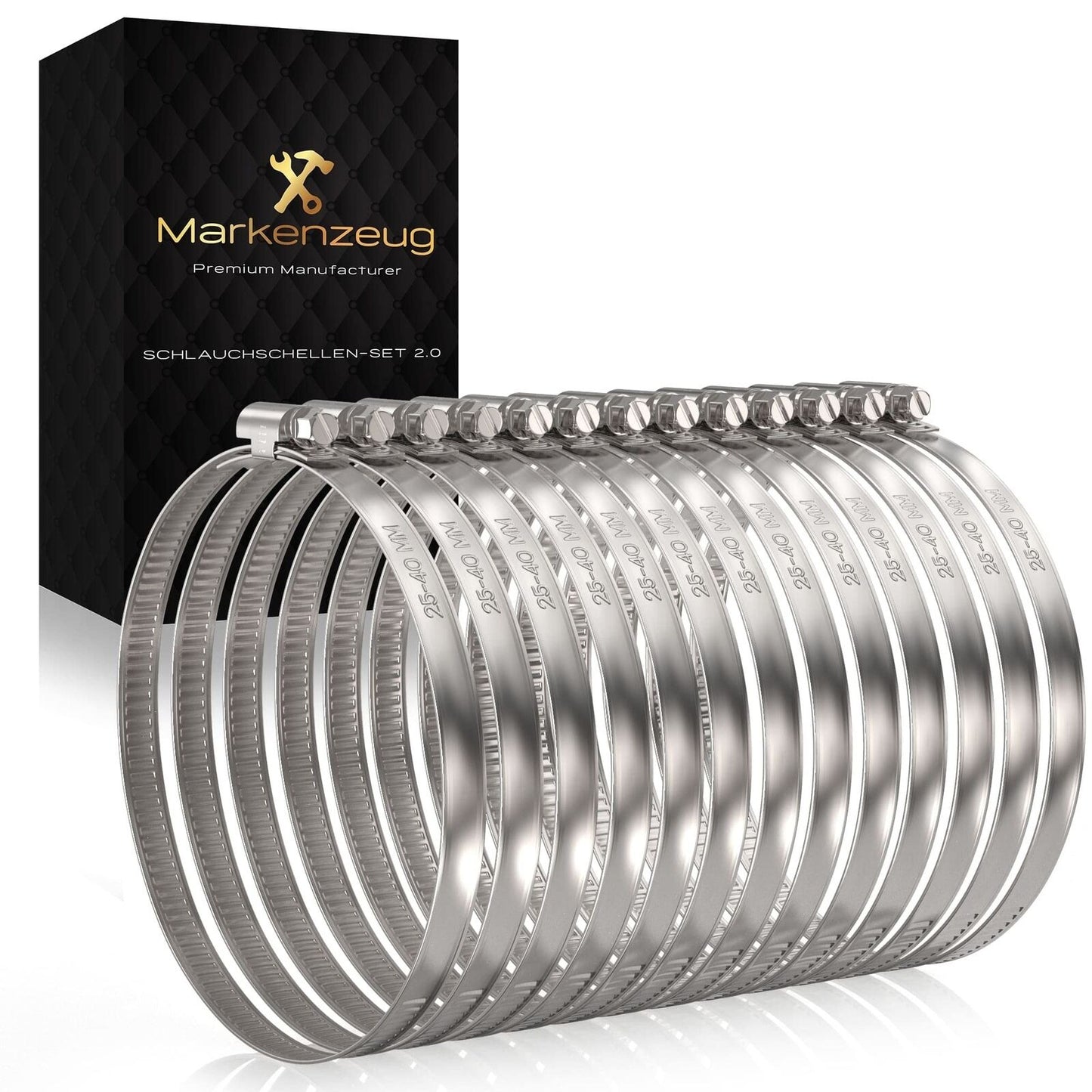 Marketplace Powerbrands GMBH 13 pc Hose Clamps 2.0 2 Stainless Steel Rustproof