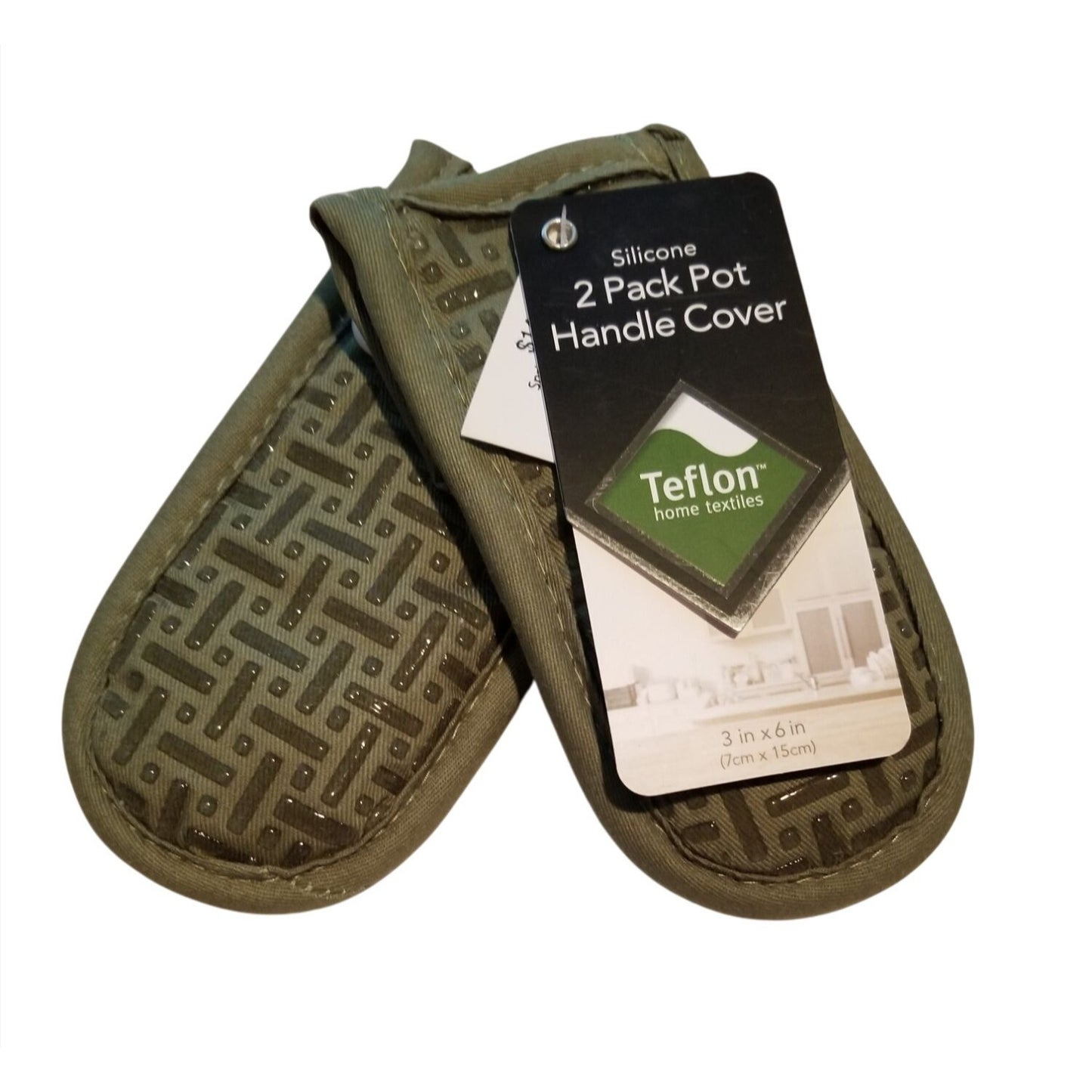 Pot Handle Holder Supreme Green Set of 2 Silicone 2 pack Cover Teflon 3 x 6