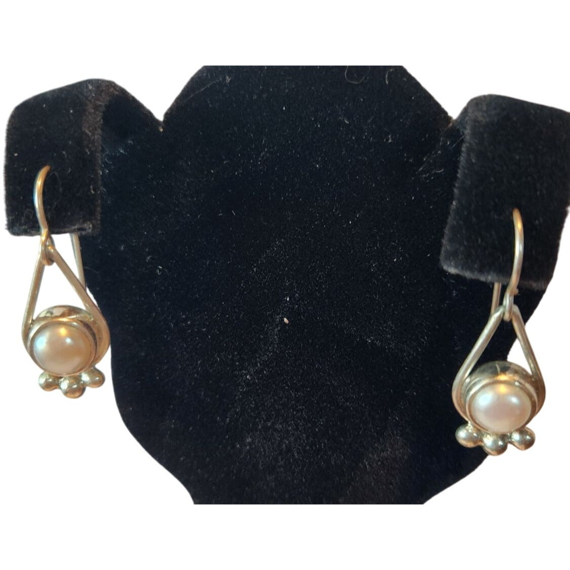 Earrings Pearl Tear Drop Post Silver Drop 5 gr Tear Drop Jerry & Fran Harr Handmade