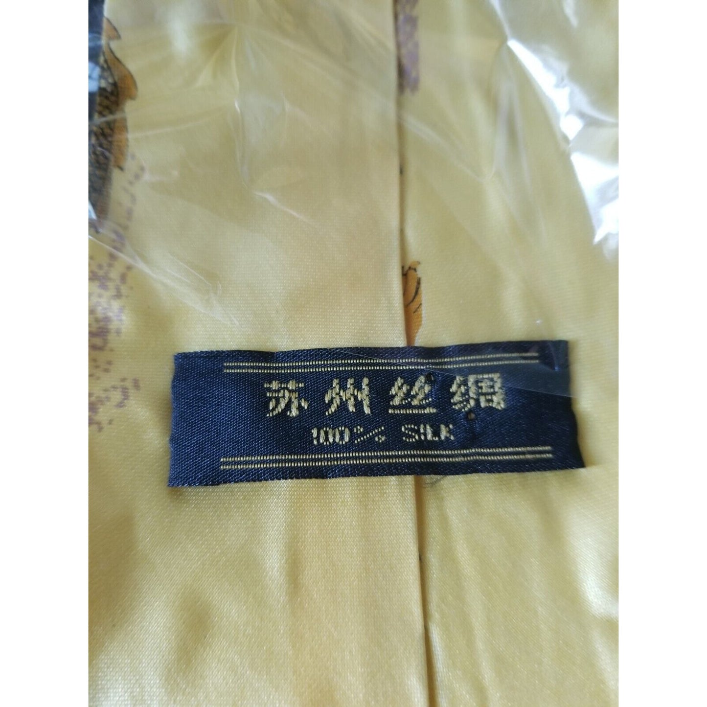 Tie Golden Dragon 54 " X. 4" Silk 100%