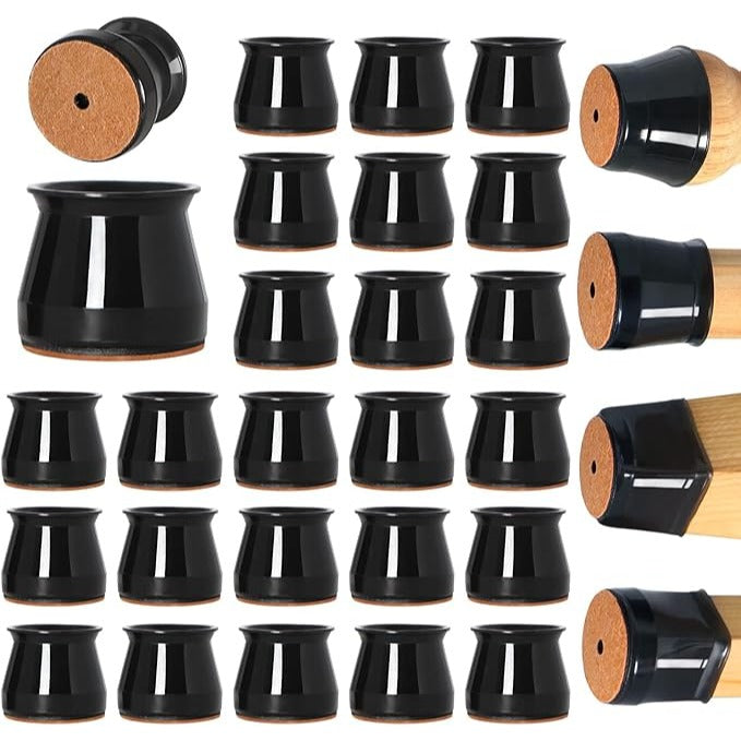Set of 24 Pcs Silicone Chair Leg Floor Protectors reduce noise, soft and flexible,
