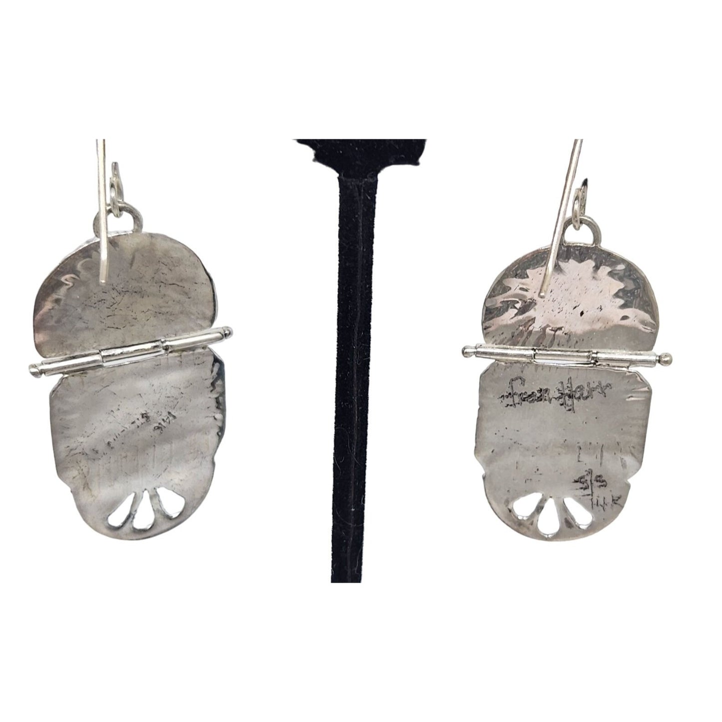 Earrings Baltic Amber Moissanite Jasper 925 Silver 14K Gold 10.8 Gr Silver Hooks