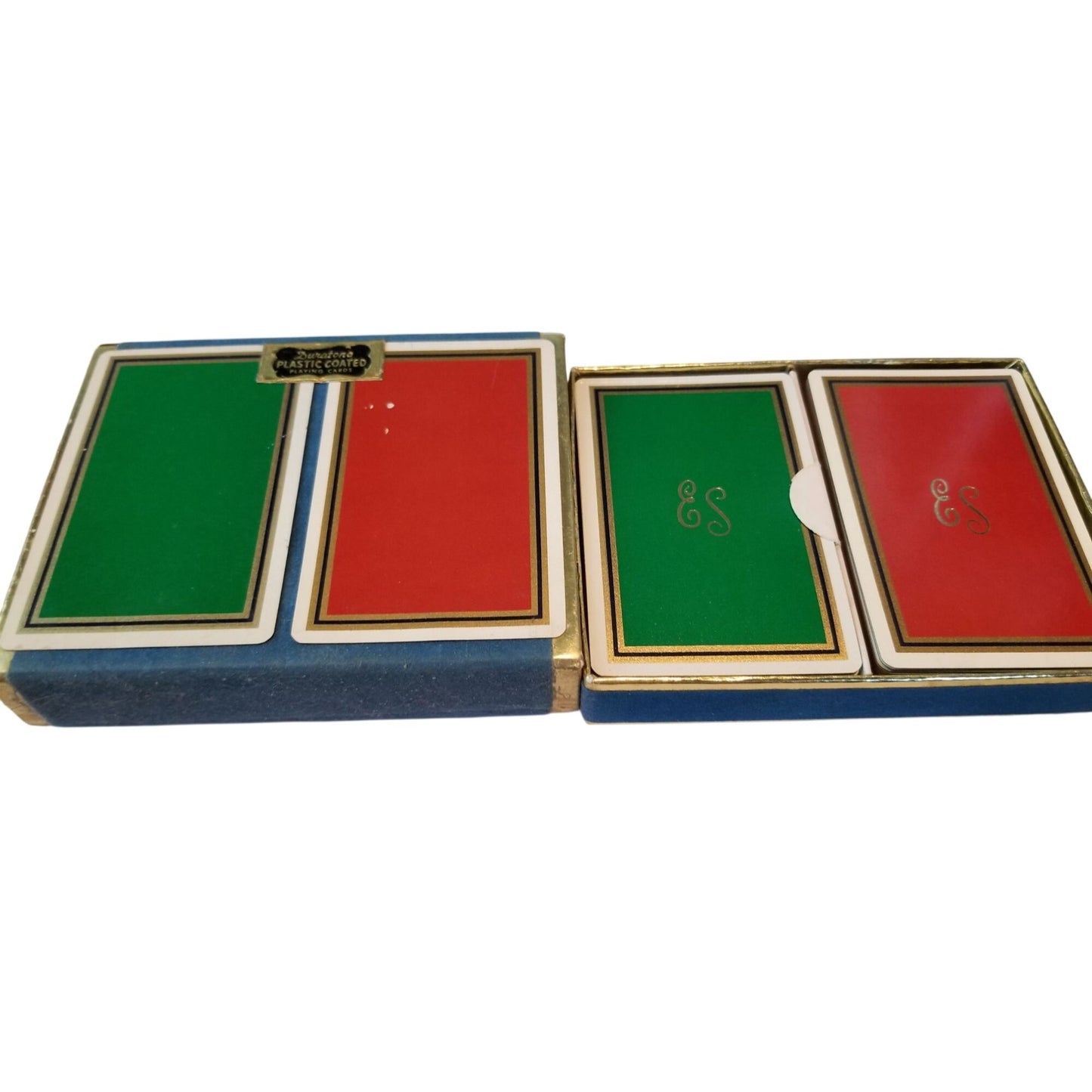 Cards Playing Plastic Coated Duratone Playing Cards set of 2 Full Decks 1 Green 1 Red