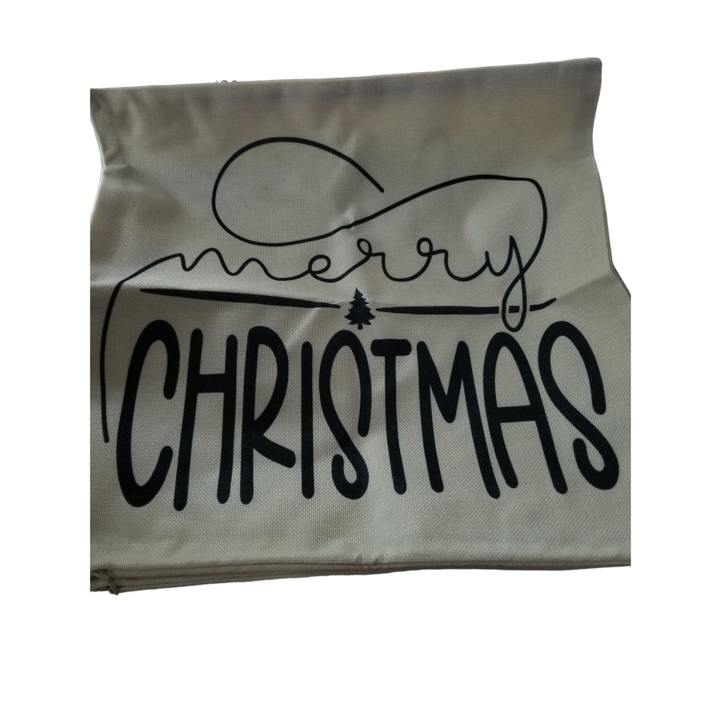 PSDWETS Christmas Holiday Pillow Covers 18" x 18" Zip Side Canvas Decor 4 piece Burlap Cotton