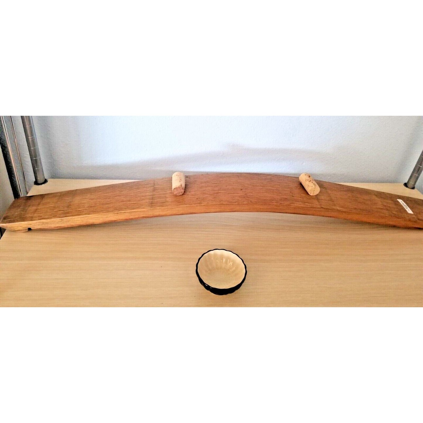 Wine Stave Sushi Tray Cork Feet Brown Dipping Bowl 34" x 3 1/2 " x 2"