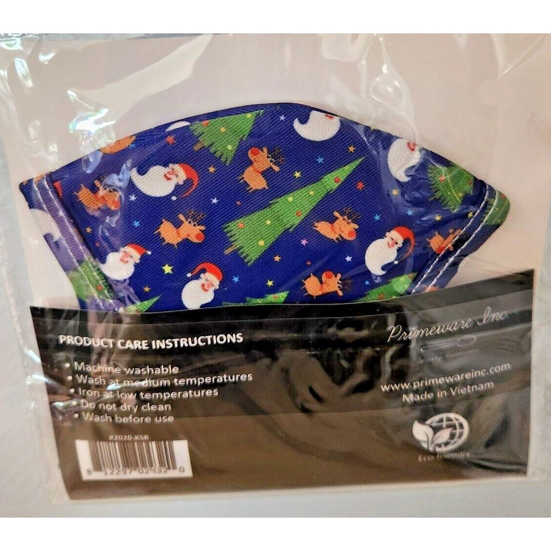 Primeware Mask Christmas Design Kids 2 pack 2 layers 100 % Polyester Washable