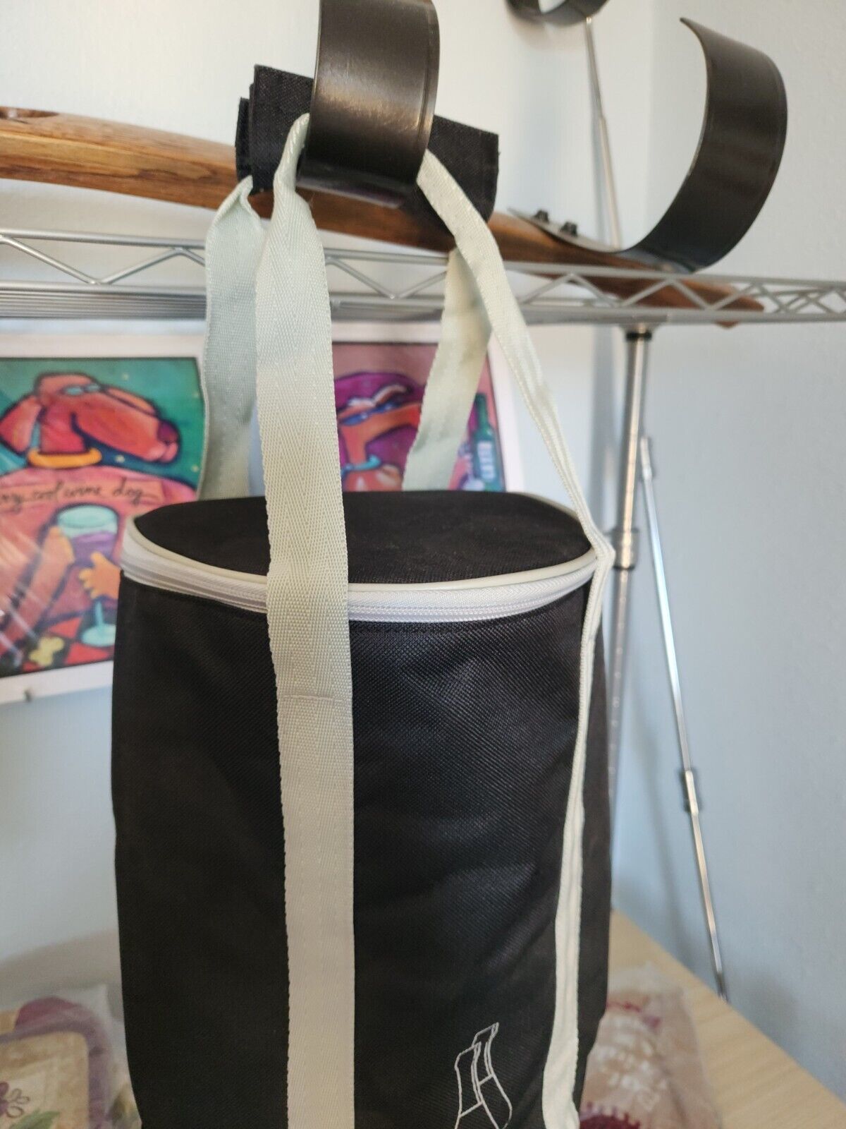 Wine Bottle Bag Holds 2 Bottles Insulated handles Zipper Top 10" x 12" x 6"