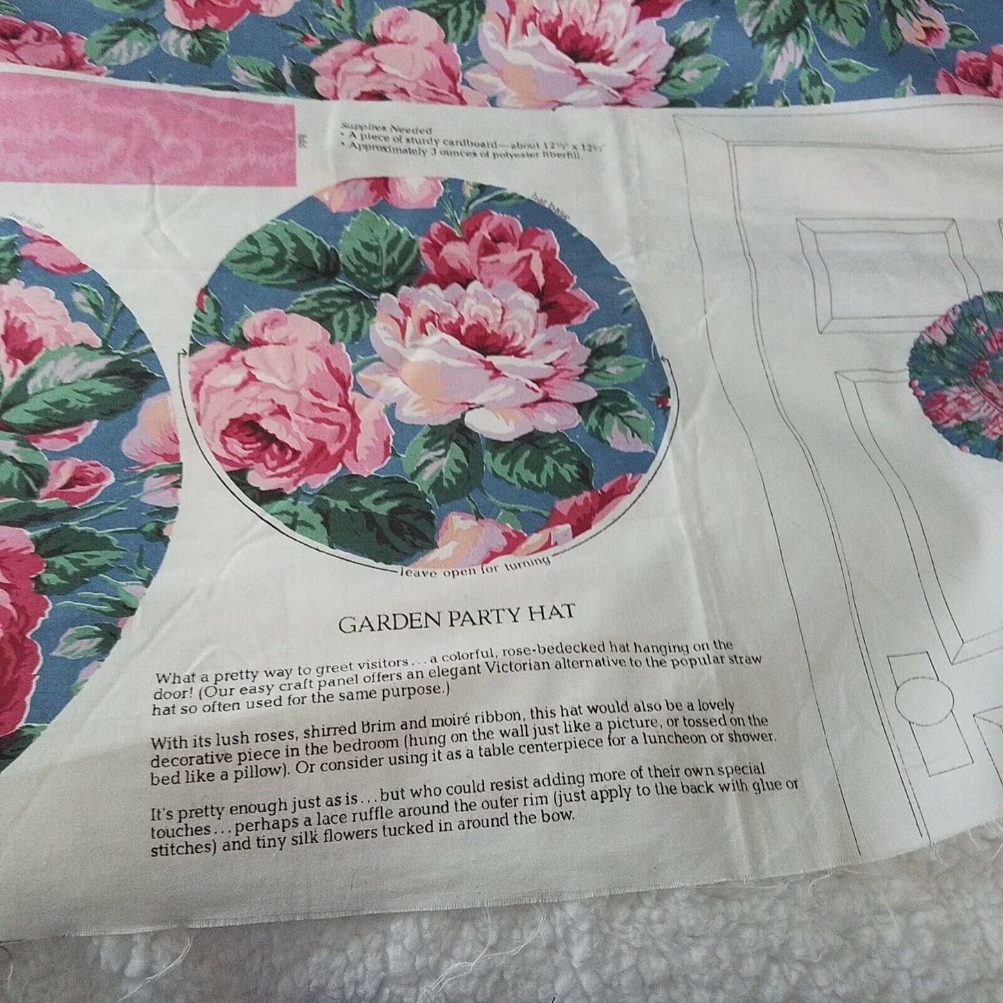 Craft Kit Cranston Print Works Garden Party Hat Decoration Wall Door Floral