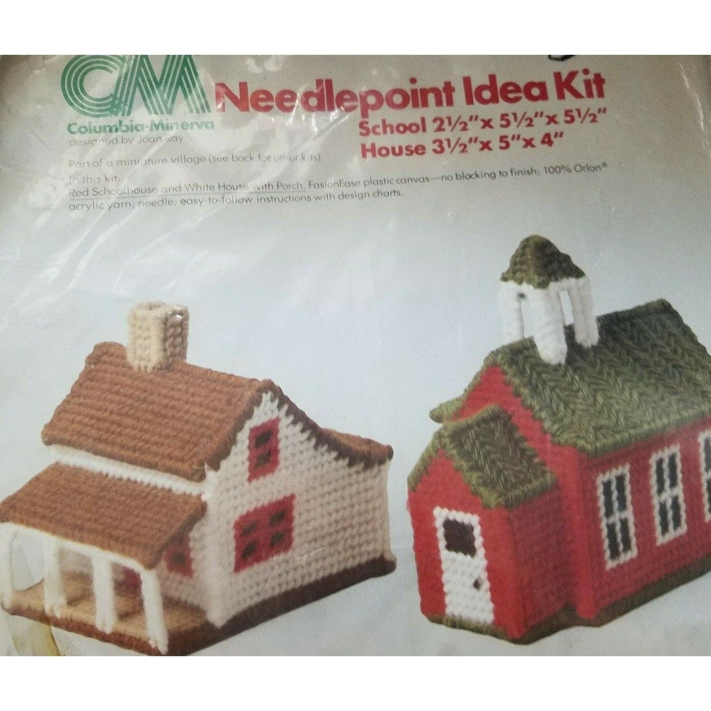 Craft Kit Columbia Minerva Needlepoint Idea Kit School & House Miniature Village