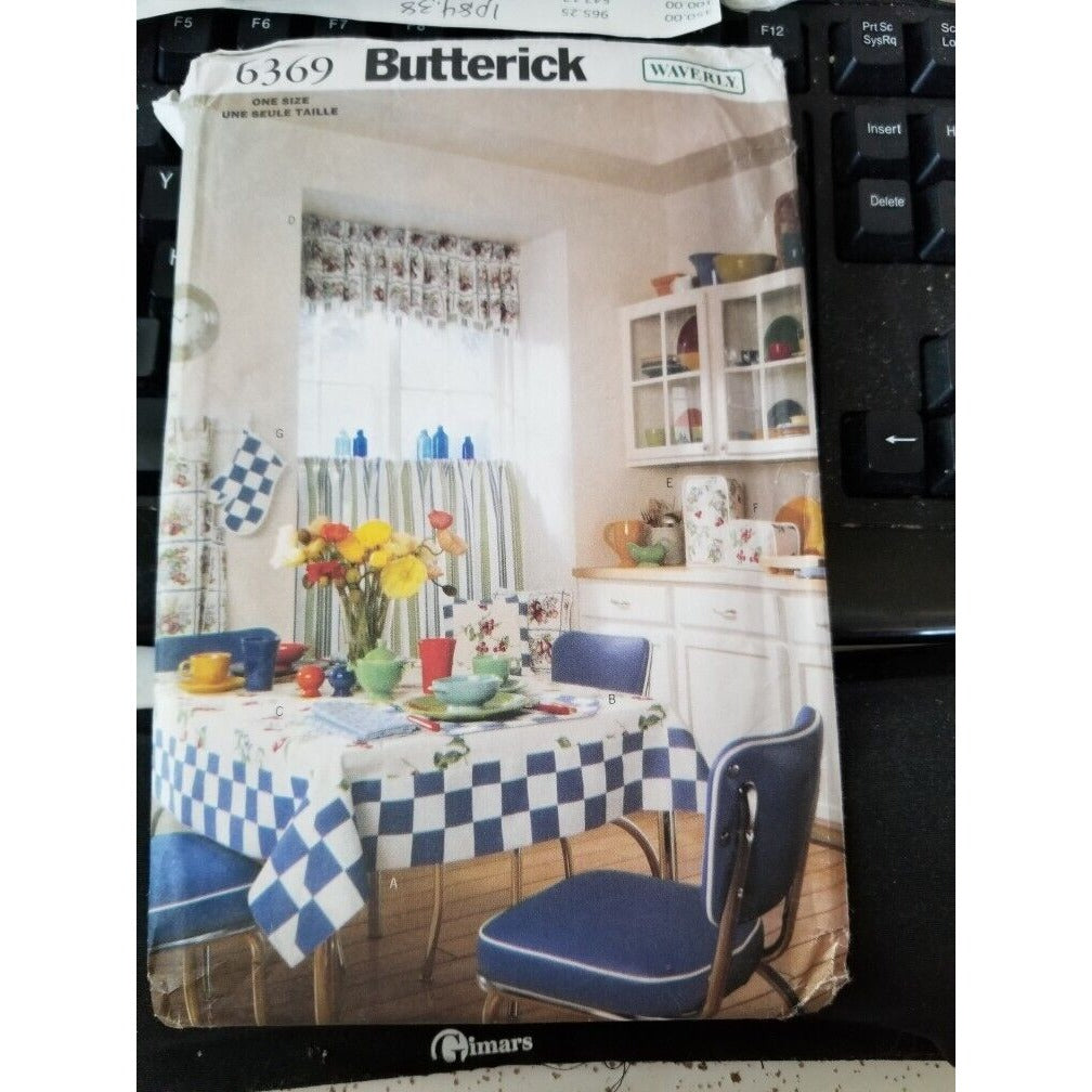 Pattern Butterick # 6369 Kitchen Tablecloth, Placemats, Napkins, Curtains