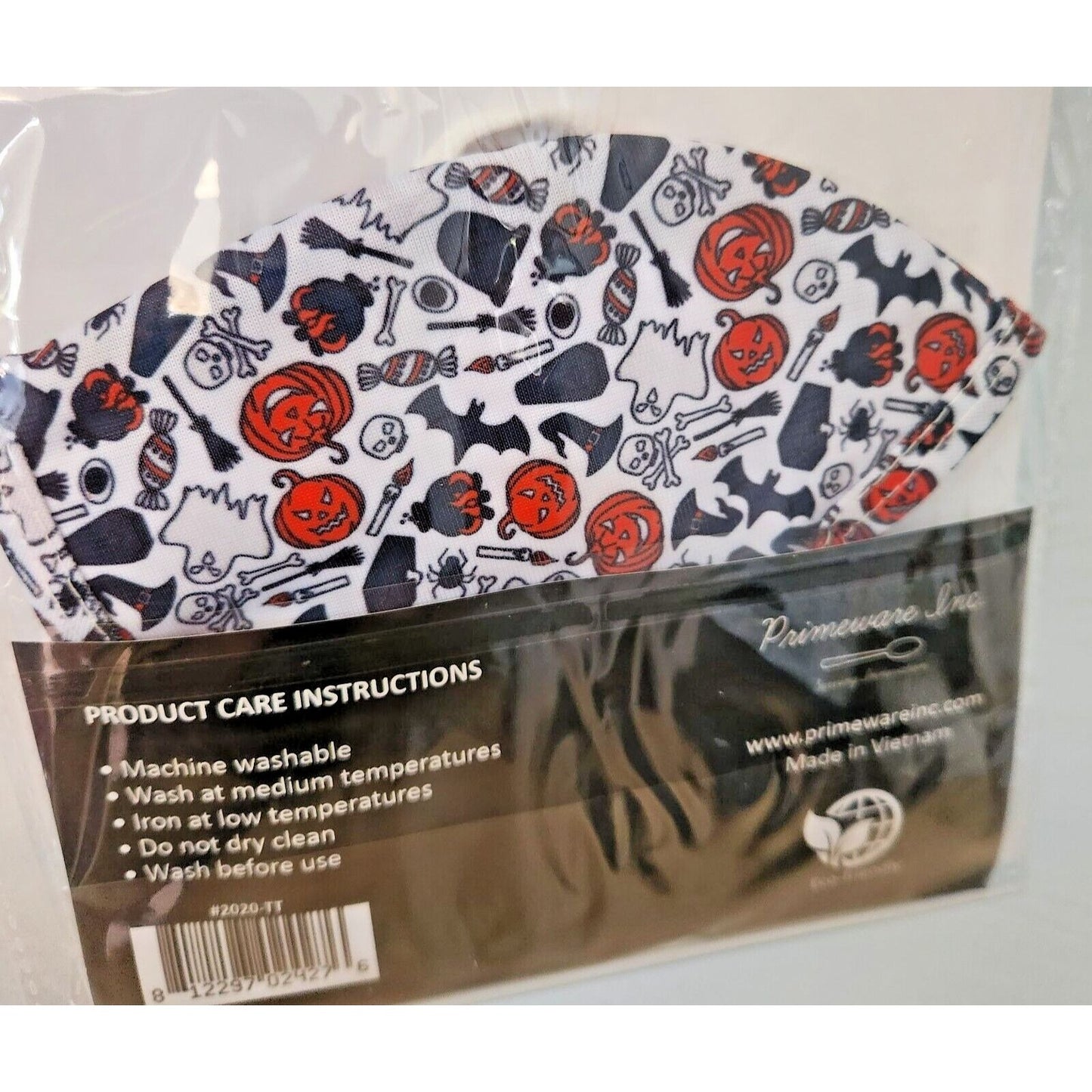 Primeware Mask Halloween Design Adult 2 pack 2 layers 100 % Polyester Washable