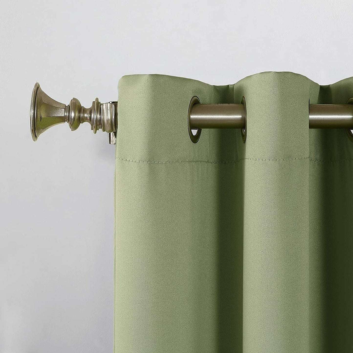 One Curtain Panel Sun Zero Becca Energy Efficient Grommet 40" x 95", Sage Green