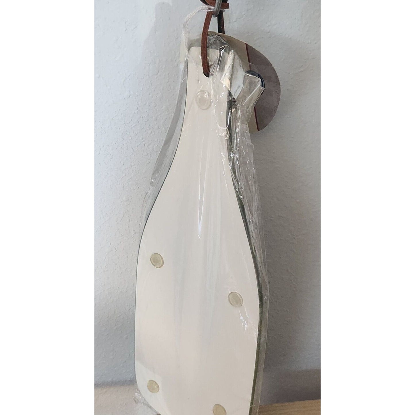 Cutting Board Counter Art Tempered Glass Wine Shape  Vintage  Wine Tasting Open Daily Knife 12 1/2 " x 5 "