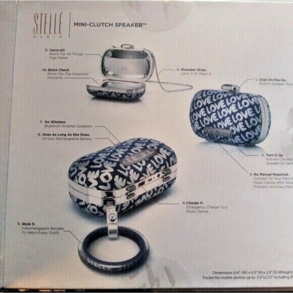 Stelle Audio Bluetooth Radio Blue LOVE Clutch Wireless Speaker with Speakerphone