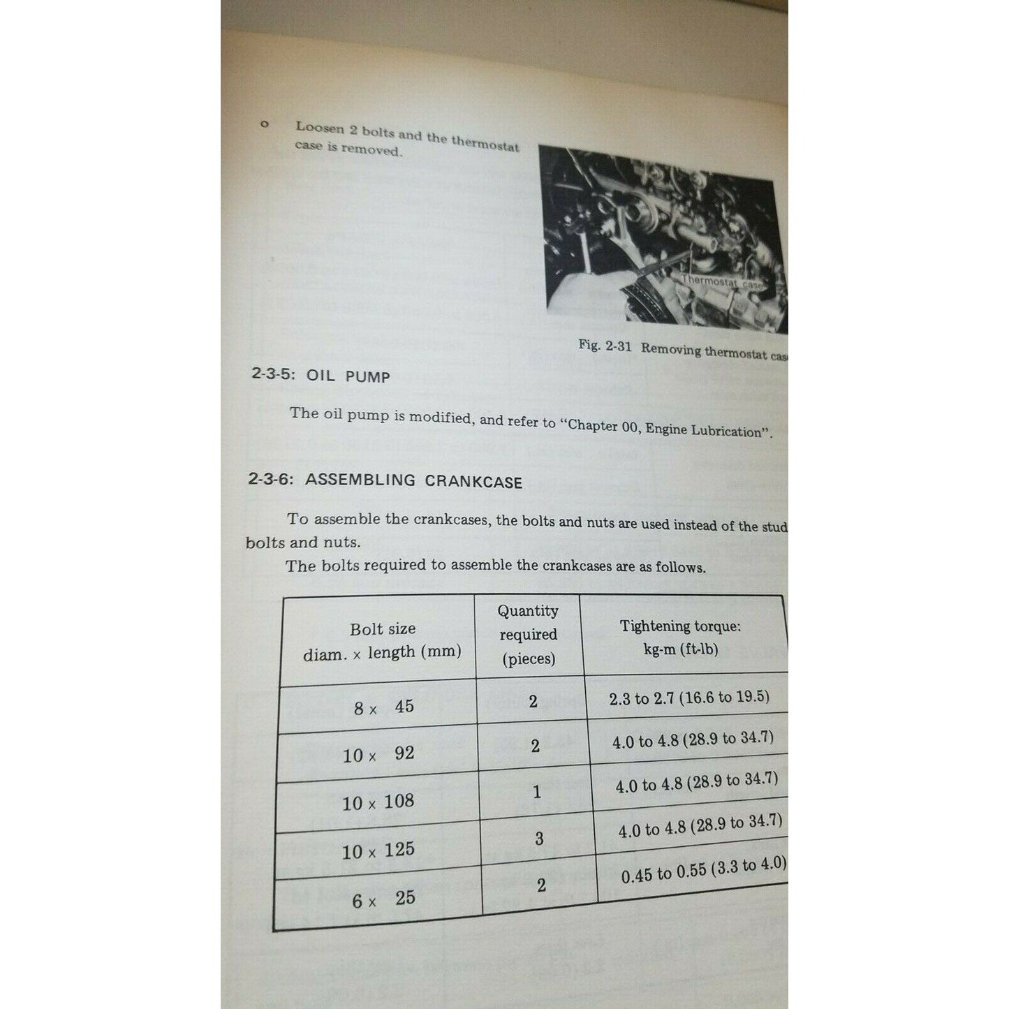 1974  Subaru 1400 MSA 102 B Year USA Model Service Manual Engine Section