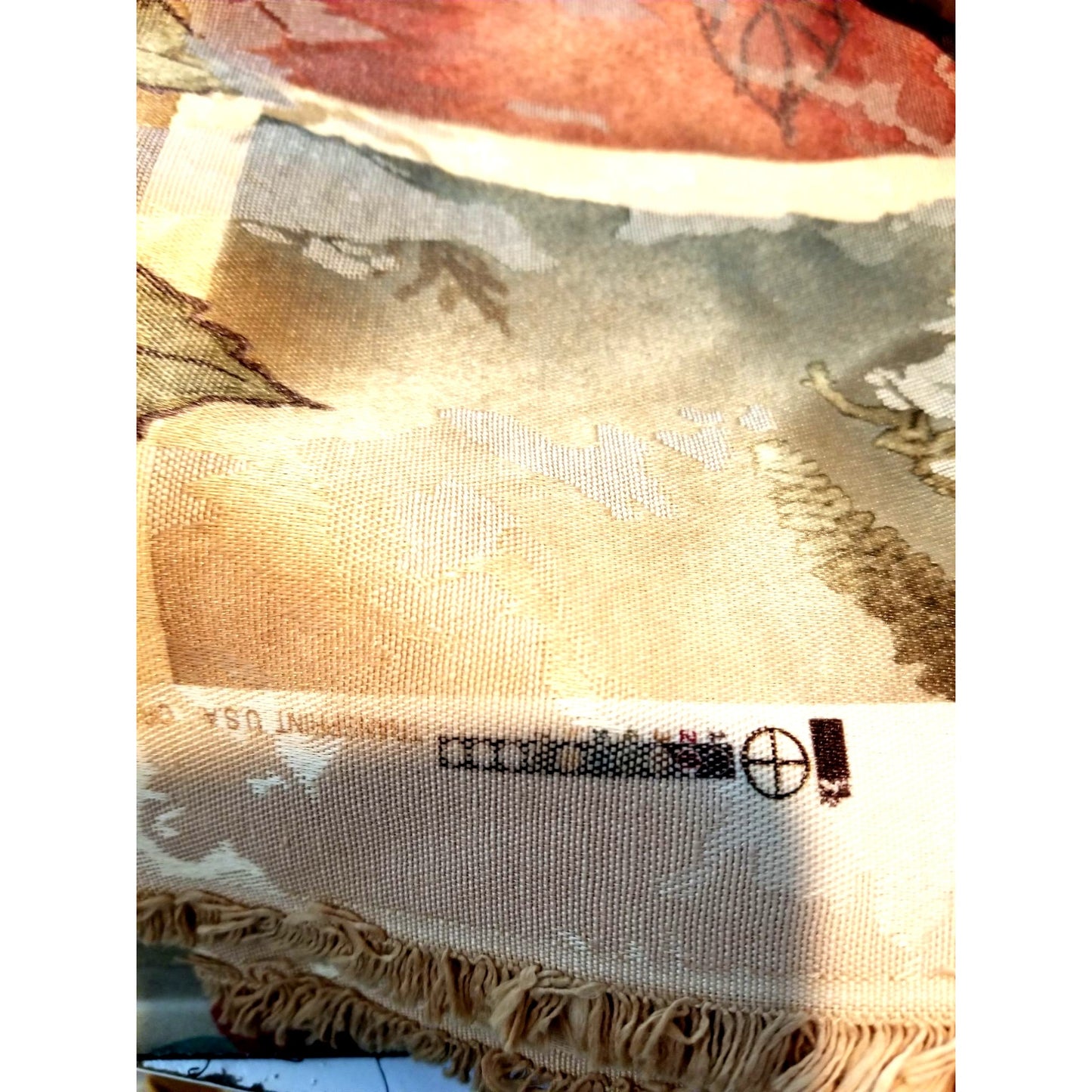 Material Fabric Brown Gold Grey 56" x 112" Heavy Fabric Transprint  1998