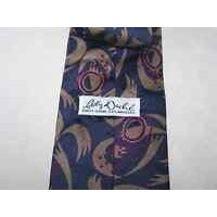 Tie Brown Blue Red Abstract Lilly Dache` Made in USA Silk 57 " L 3 1/2 " W