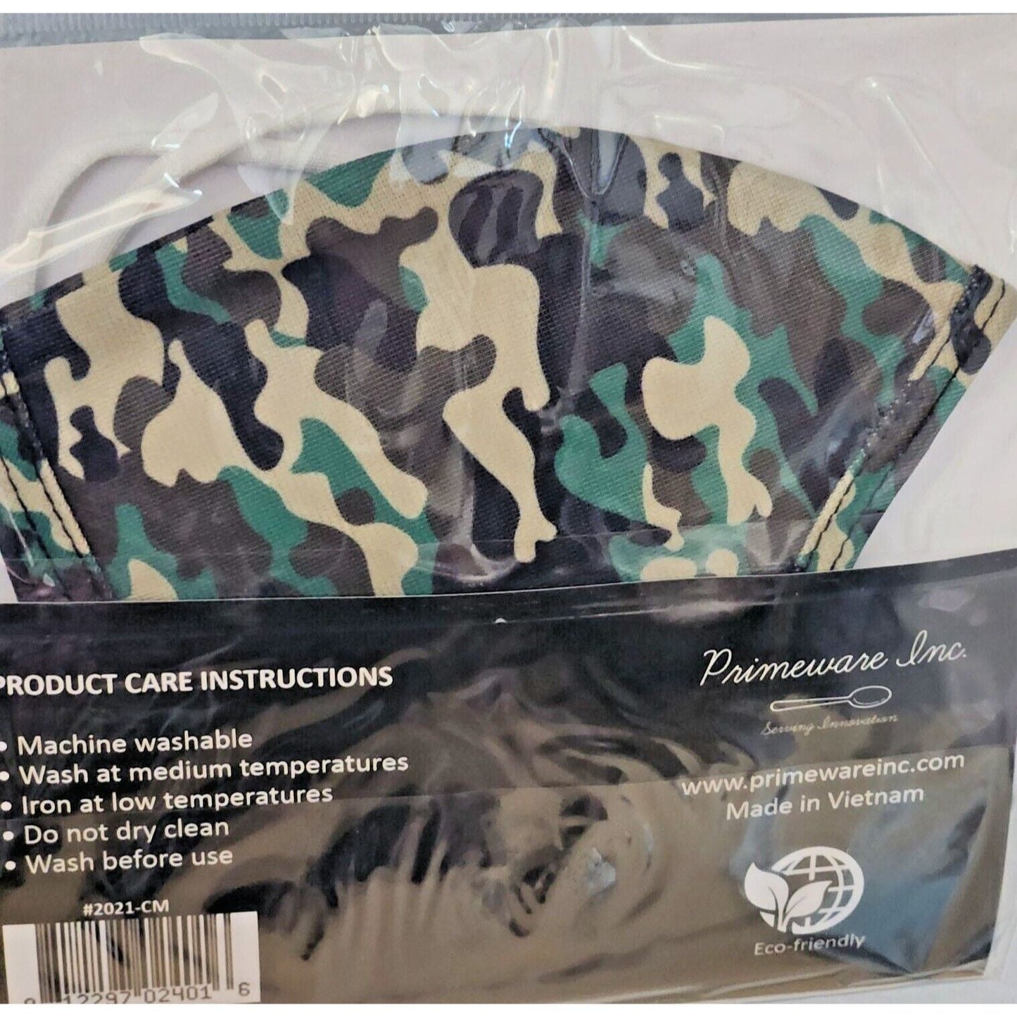 Primeware Mask Camo Design Adult 2 pack 2 layers 100 % Polyester Washable