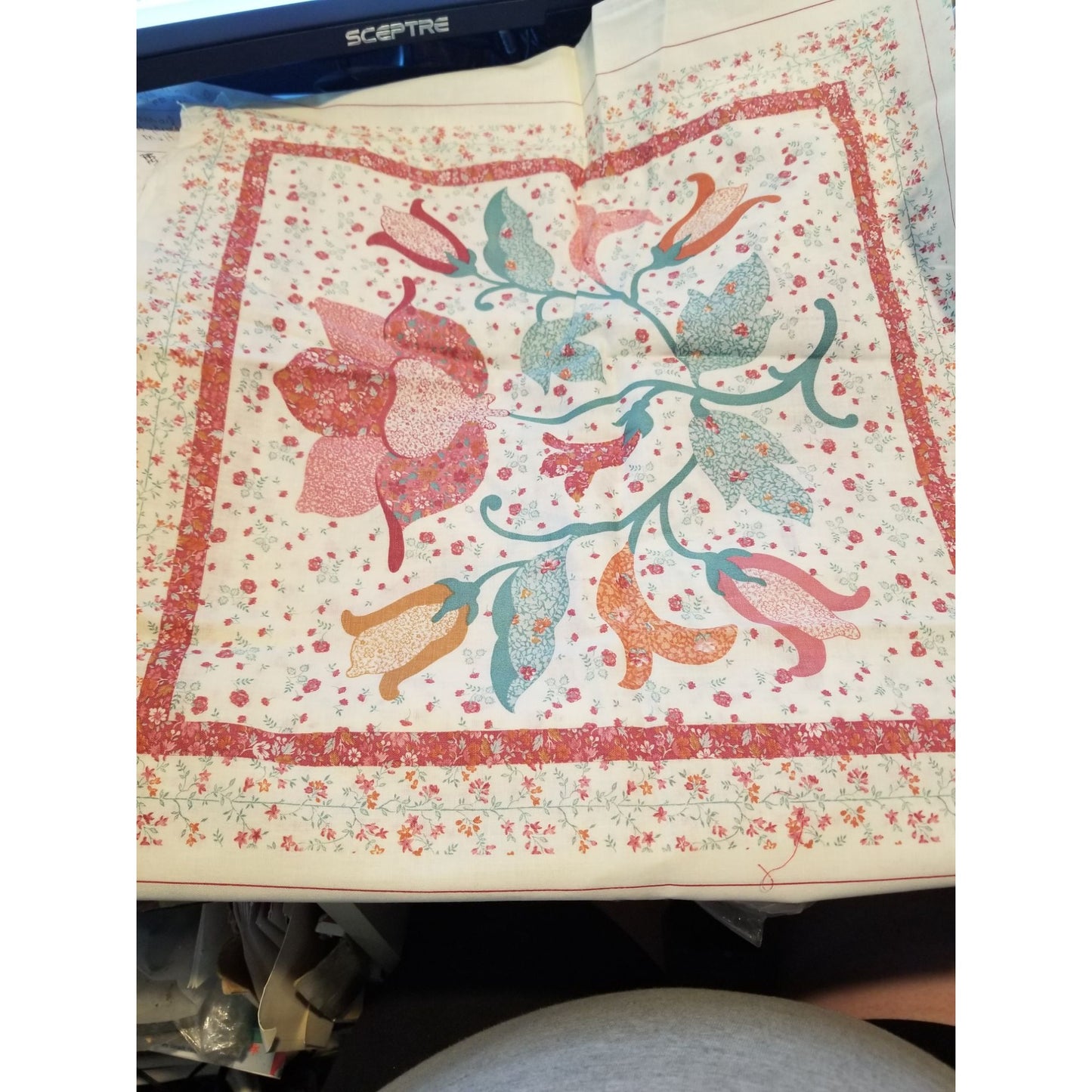 Material Fabric Pillow 4 panels 36" x 44" Cotton With Instructions Wamsutta OTC