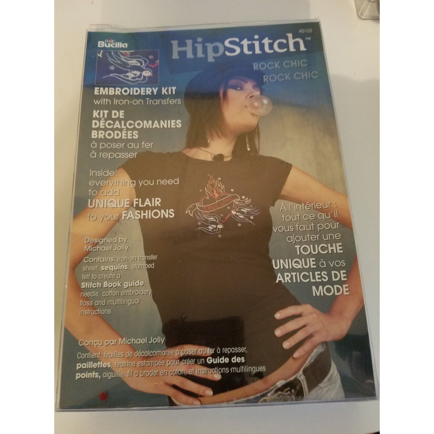 Craft Hip Stitch # 45103 Rock Chic Embroidery Kit with Iron Onn Transfers 2007