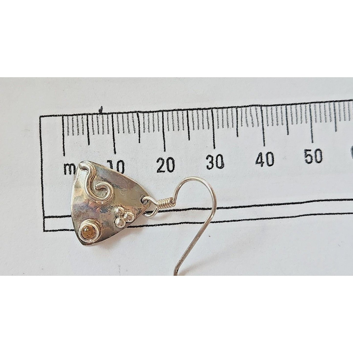 Jewelry Necklace Earrings Set Round Citrine 18" Silver Chain weight 9 Gr