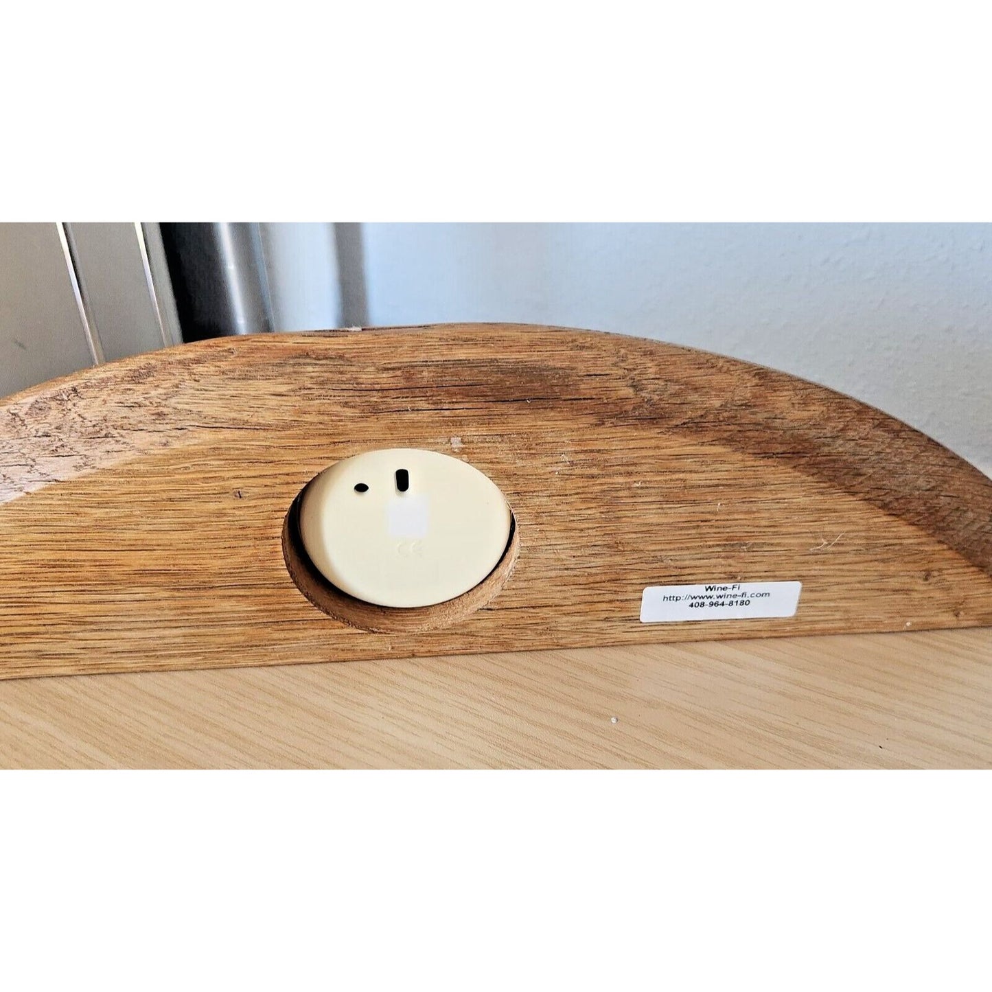 Clock Wine Barrel Top Wood Clock Wine Stained Hanger 16 " x 4 " x 1"