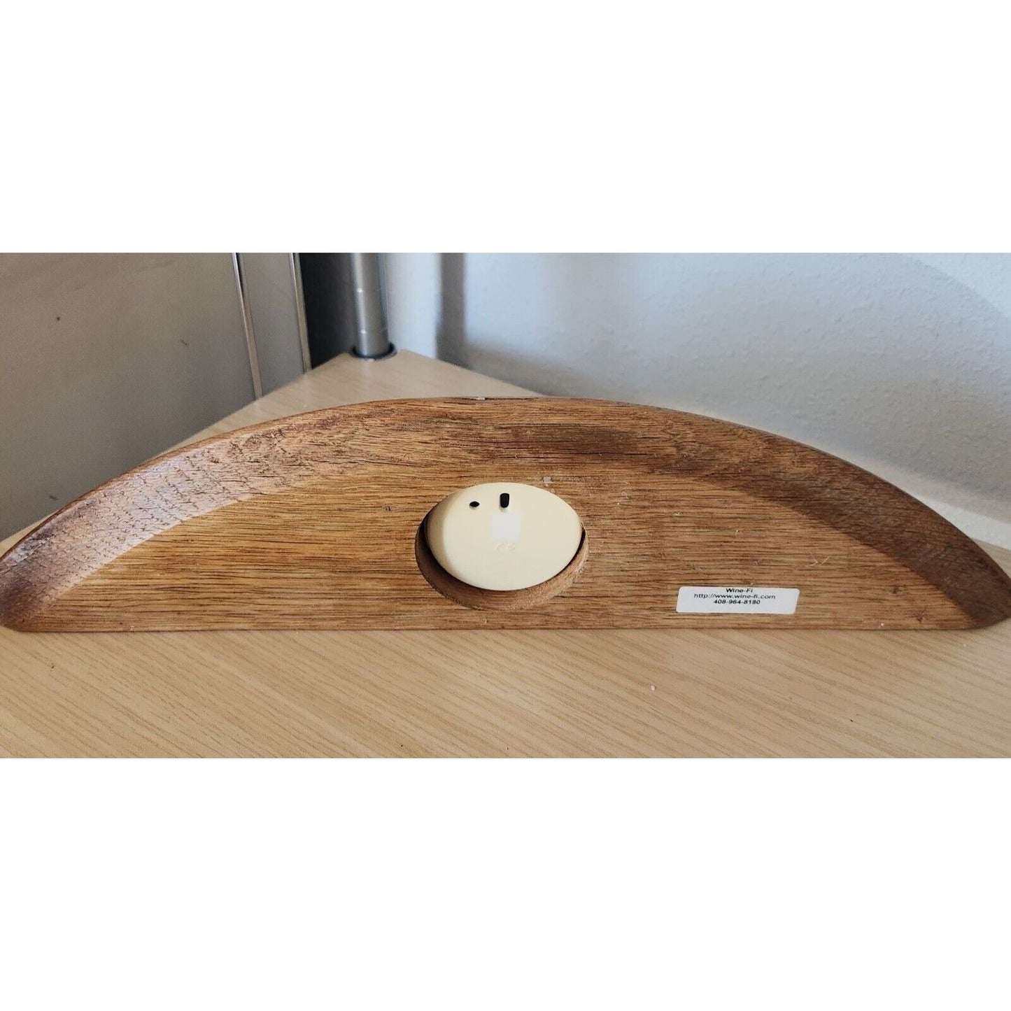 Clock Wine Barrel Top Wood Clock Wine Stained Hanger 16 " x 4 " x 1"