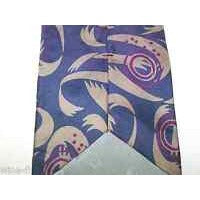 Tie Brown Blue Red Abstract Lilly Dache` Made in USA Silk 57 " L 3 1/2 " W